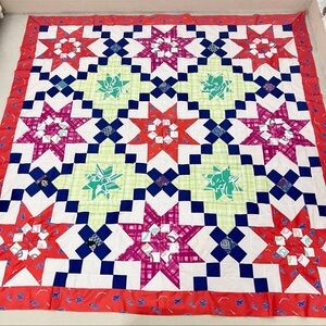 Friendship Wreaths Sewing craft Patchwork Cotton Quilt Top/Topper,Queen size